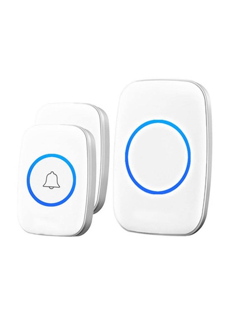 Wireless Doorbell, Waterproof Door Bell Kit, Distinguish front and rear doors, Over 1000 feet Range,60 Chime, 5 Levels Volume, LED Flash, for Home Office Classroom(White British Standard Plug) - Image 1