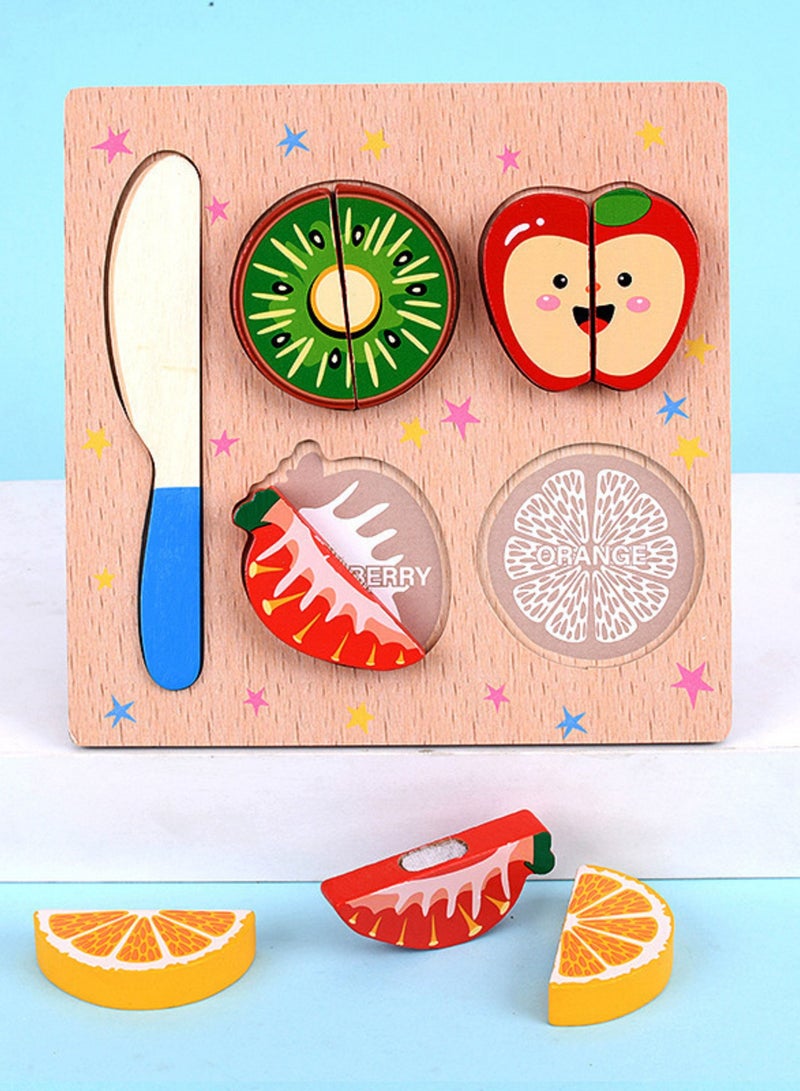 Cool Baby كتل خشبية قطع وسلسلة الألغاز، سلسلة الفاكهة - Image 1
