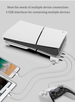 Ipega PS5 Slim Console with 4-Port USB Hub for Horizontal Stand Only , Base Stand Accessories for Playstation 5 Slim(Disc & Digital Edition), Holder for PS5 Controller Charging(Not for Regular PS5)  - Image 5