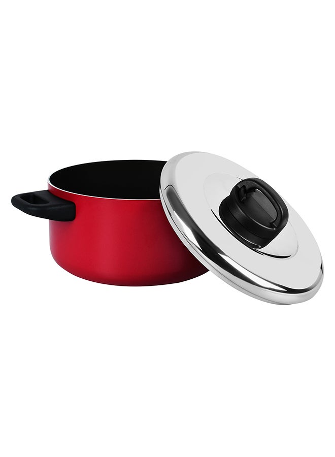 Prestige 3-Piece Classicique Set Cassarole + Frypan Red 24+26cm - Image 3