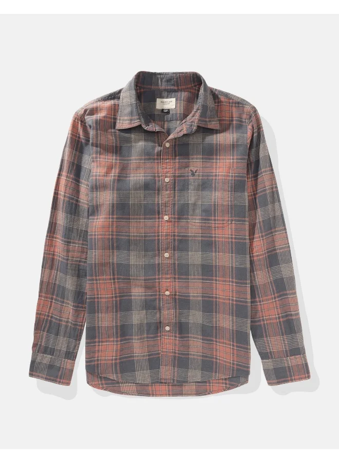 American Eagle Slim Fit Everyday Linen-Blend Button Up Shirt