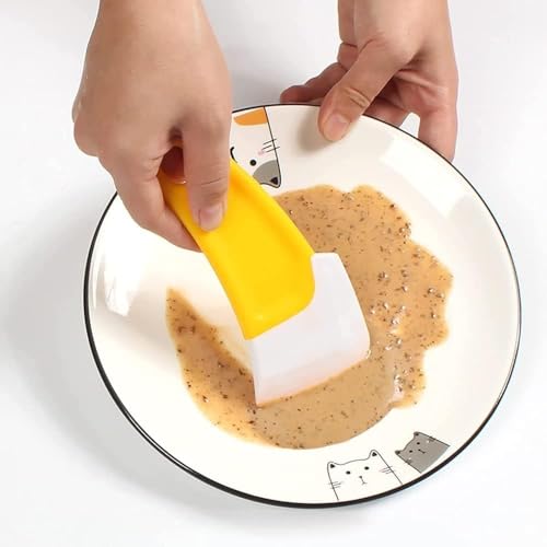 WE-CEF Silicone Pan Scraper Dish Cleaning Spatula Pan and Bowl Scraper Set Bowl Scraper Dish Scraper Non Stick Kitchen Scraper Pan Rubber Cleaning Spatula Pot Cleaning Tool (2 Pcs) - Image 3
