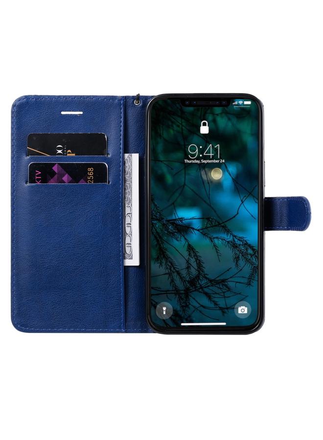 اس-توب جراب لهاتف iPhone 12 Pro Max، جراب جلدي واقي قابل للطي أفقيًا بلون سادة مع حامل وفتحات للبطاقات ومحفظة وإطار صورة وحبل - Image 4