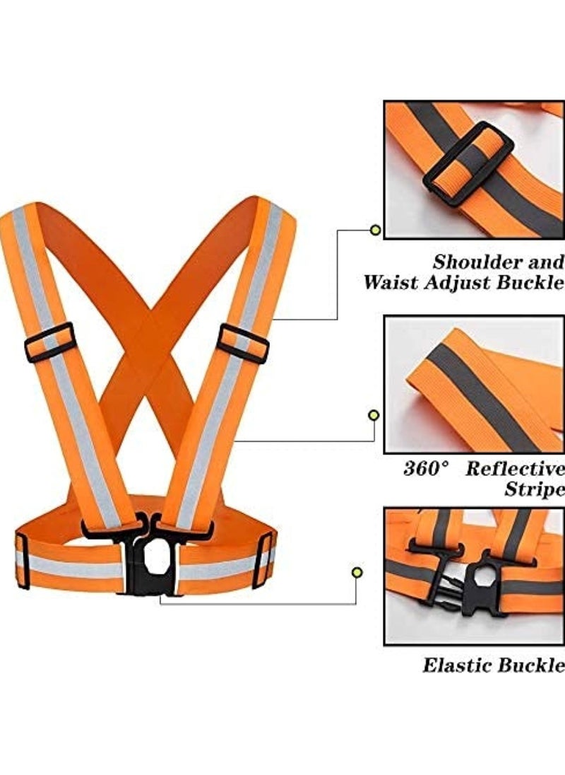 Huitich - High-Visibility Reflective Safety Belt, Safety Waist Belt, and Safety Jacket Orange - Image 1
