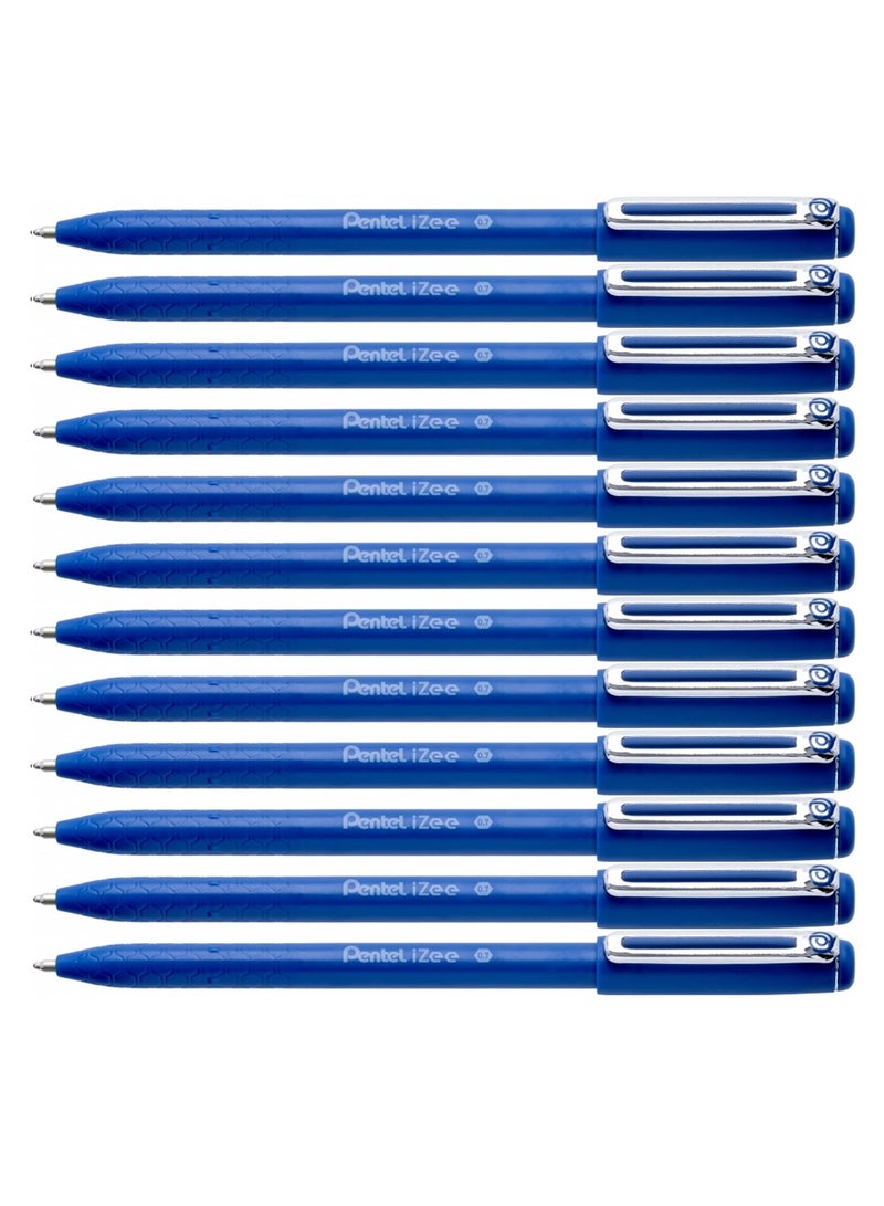 Pentel 12-Piece Izee Ballpoint Pen 0.7mm Tip Blue Ink - Image 1