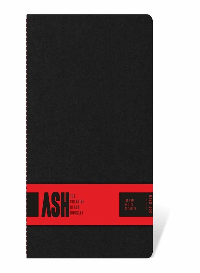 Anupam Ash Booklet Sketbook - Acid Free - Matte Black Dotted Grid Page - 180 GSM - 40 Pages (A4) - Image 1