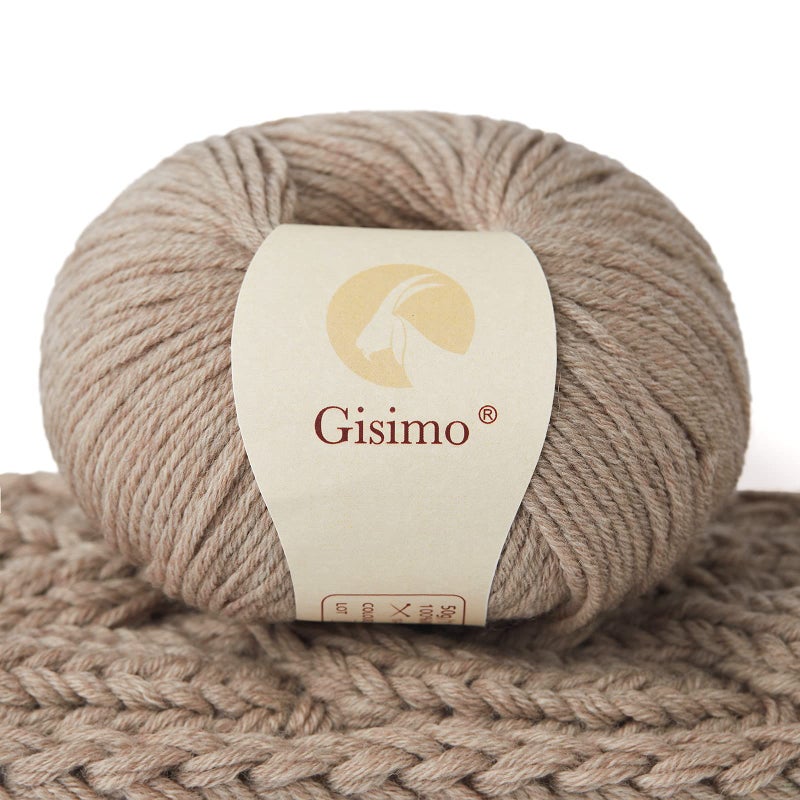 GISIMO 100 Merino Wool Yarn 6Ply Luxurious and Soft Yarn for Hand Knitting  Crocheting 176 OZ50g 127 yds116 Meters Camel 1 Ball