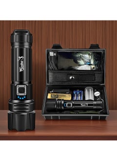 Fearlex Rechargeable Flashlight Led | 15000 lumens Torch Light with XHP70.2 Chip | IP67 Waterproof & Zoomable Flashlight | Tactical Flashlight with 5 Lighting modes for Camping & Hiking with 5000 mAh Battery  - Image 1