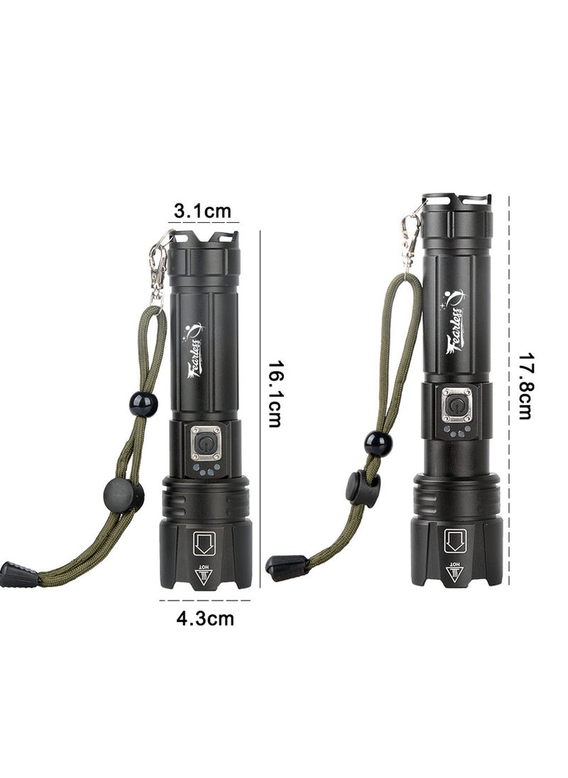 Fearlex - Rechargeable Flashlight Led | 15000 lumens Torch Light with XHP70.2 Chip | IP67 Waterproof & Zoomable Flashlight | Tactical Flashlight with 5 Lighting modes for Camping & Hiking with 5000 mAh Battery - Image 1