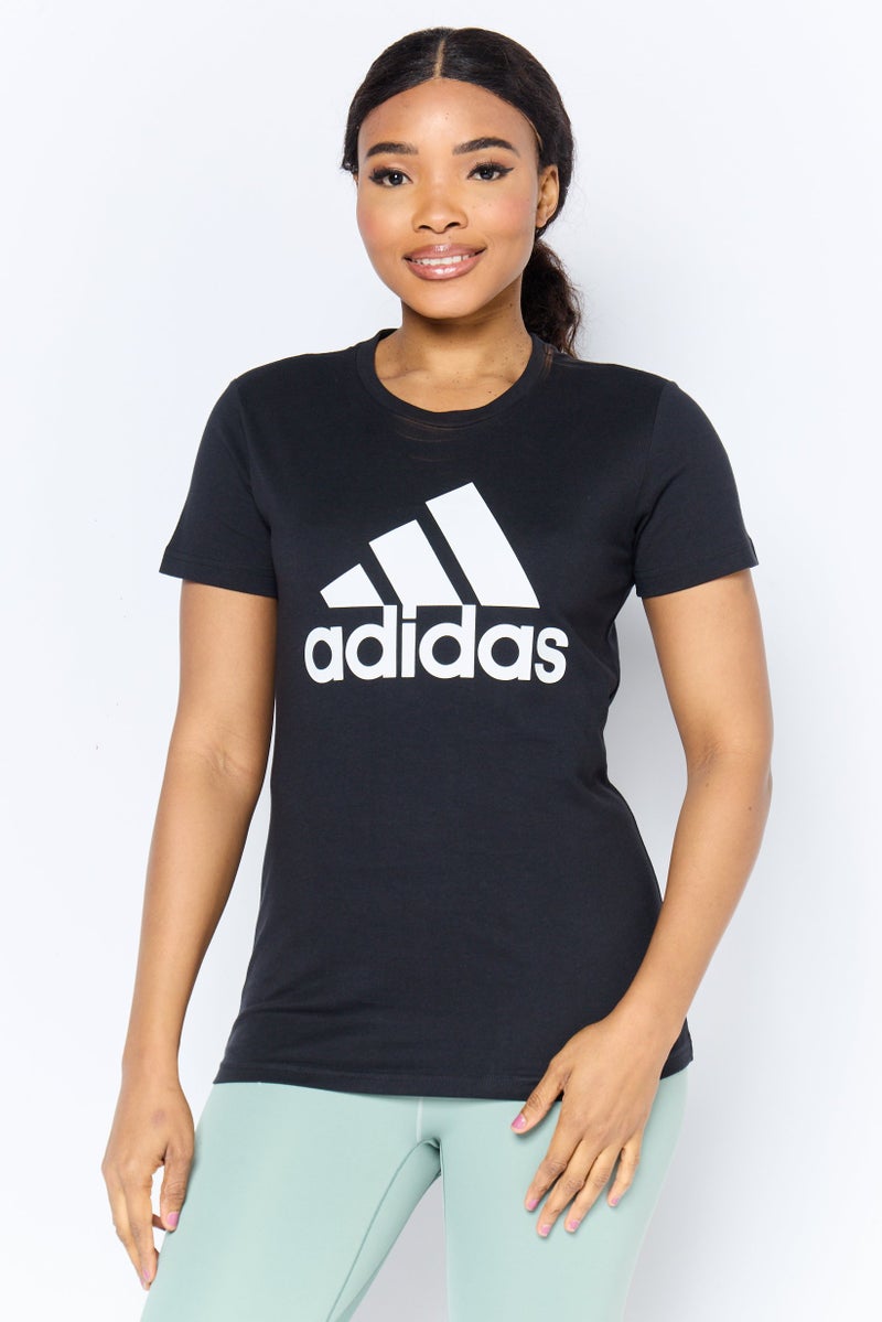 Adidas تي شيرتات رياضية نسائية قصيرة الأكمام في الهواء الطلق، سوداء - Image 1