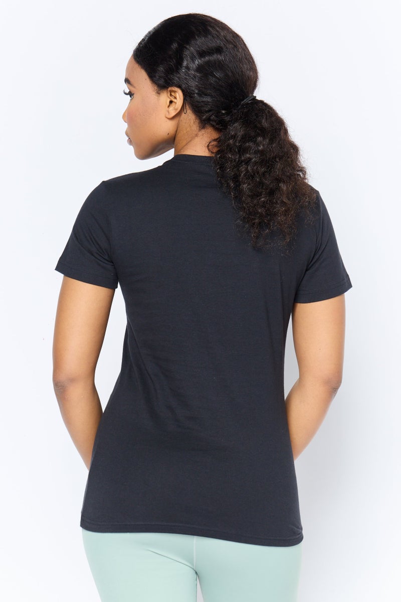 Adidas تي شيرتات رياضية نسائية قصيرة الأكمام في الهواء الطلق، سوداء - Image 2