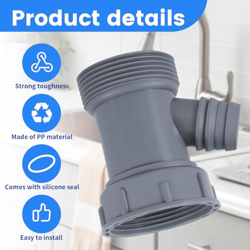 KCMOSGI Dishwasher Drain Hose Adapter – Universal Sink Hose Adapter, Fits 1-1/2" & 1-1/4" Drain Pipes, Kitchen Sink Drain Pipe Kit, Perfect for Dishwasher & Sink Drain Installation - Image 5
