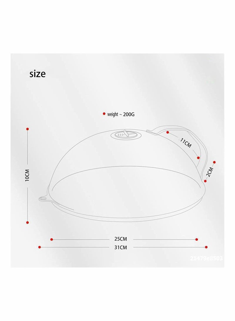 Microwave Splatter Cover for Food, Clear Like Glass Microwave Splash Guard Cooker lid, Dish bowl Plate Serving Cover with Steam Vent, BPA-Free, Safe Plastic, 10.5 Inchs - Image 3