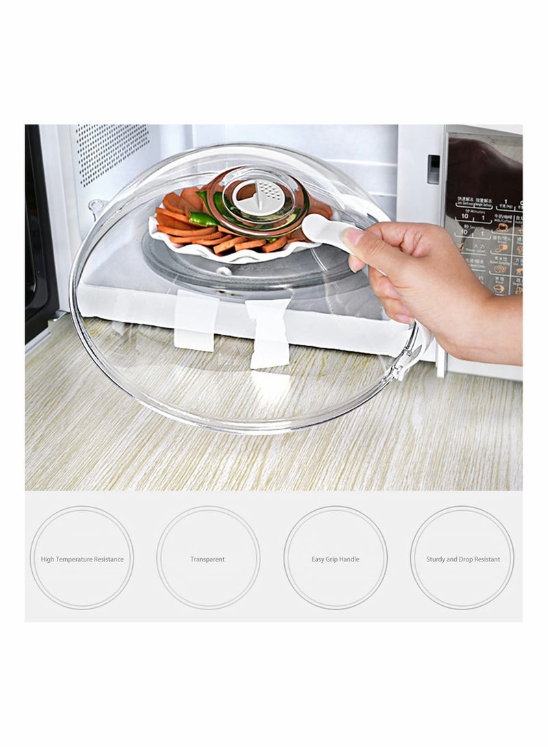 Microwave Splatter Cover for Food, Clear Like Glass Microwave Splash Guard Cooker lid, Dish bowl Plate Serving Cover with Steam Vent, BPA-Free, Safe Plastic, 10.5 Inchs - Image 2
