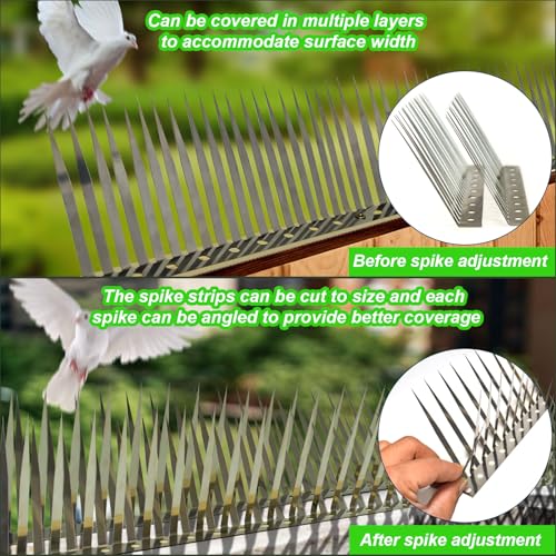WHCDSTGJ Bird Spikes, Squirrel Spikes and Squirrel Baffles Keep Raccoons, Cats and Snakes Away from Gardens, Fences and Climbing Bird Feeder Poles.(120 inches) - Image 5