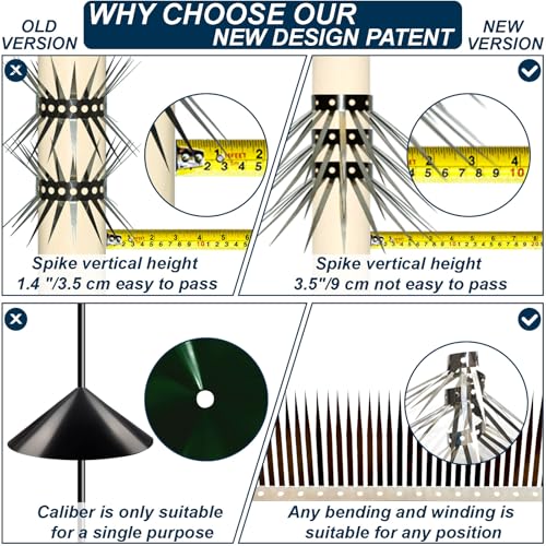 WHCDSTGJ Bird Spikes, Squirrel Spikes and Squirrel Baffles Keep Raccoons, Cats and Snakes Away from Gardens, Fences and Climbing Bird Feeder Poles.(120 inches) - Image 3