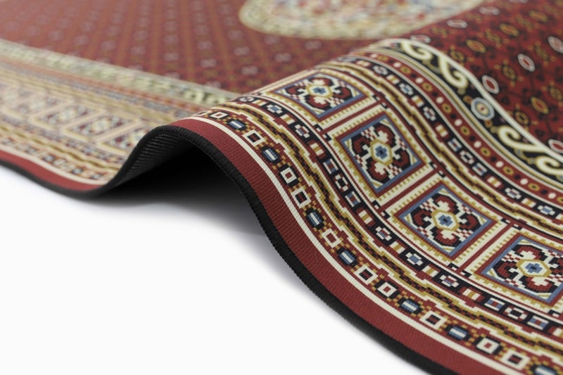 القفاري سجاد أفراح الهنا بنقوش تراثية، مناسب للمجالس والمناسبات الخاصة ، 165×260 سم باللون الاحمر - Image 4