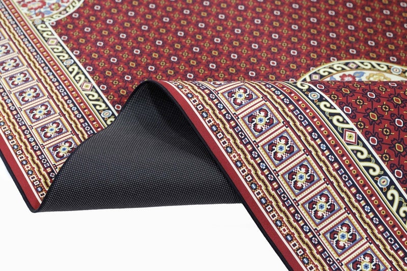 القفاري سجاد أفراح الهنا بنقوش تراثية، مناسب للمجالس والمناسبات الخاصة ، 165×260 سم باللون الاحمر - Image 5