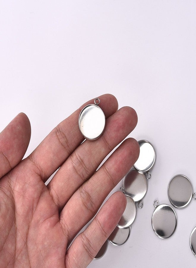 DROLE Bezel Pendant Blanks Settings-Stainless Steel Pendant Trays Round Bezel with Glass Cabochons Clear Dome,Pendant Blanks for Photo Pendant Craft Jewelry Making 18mm VBCO7T438I6RCCJ50SI16B - Image 3