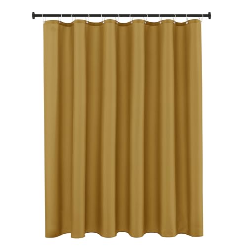Biscaynebay Hotel Quality Fabric Shower Curtain Liner 72 Inch by 72 Inch, Gold Water Resistant Bathroom Curtains Rust Resistant Grommets & Weighted Bottom Hem Machine Washable - Image 1