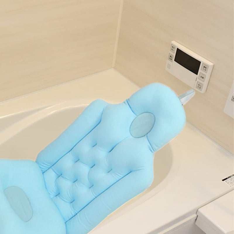 cheekyglo Bathtub Cushion, Bath and Seat Spa Pillow for Tub, Soft Breathable Folding Headrest Neck Back Support, Bath Pillow Cushion for Adults Spa(Blue)Blue - Image 5