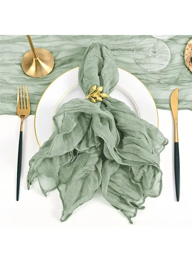 8pcs Elegant 19.69x19.69 Inch Crinkled Woven Napkins WN-Cream Soft Lightweight Solid Color Rectangular Table Mats for Weddings Parties Home Decor - Image 5