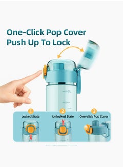 SHOTAY SHOTAY 580 ML Kids & Adults Water Bottles Reusable Leak Proof BPA-Free with Lockable & Fast Flow, One Click Open. For Children School, Office, Gym, Outdoor and Sports White.  - Image 3