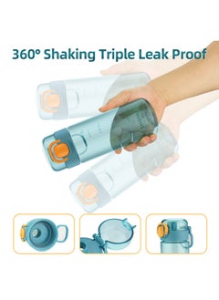 SHOTAY SHOTAY 580 ML Kids & Adults Water Bottles Reusable Leak Proof BPA-Free with Lockable & Fast Flow, One Click Open. For Children School, Office, Gym, Outdoor and Sports White.  - Image 4