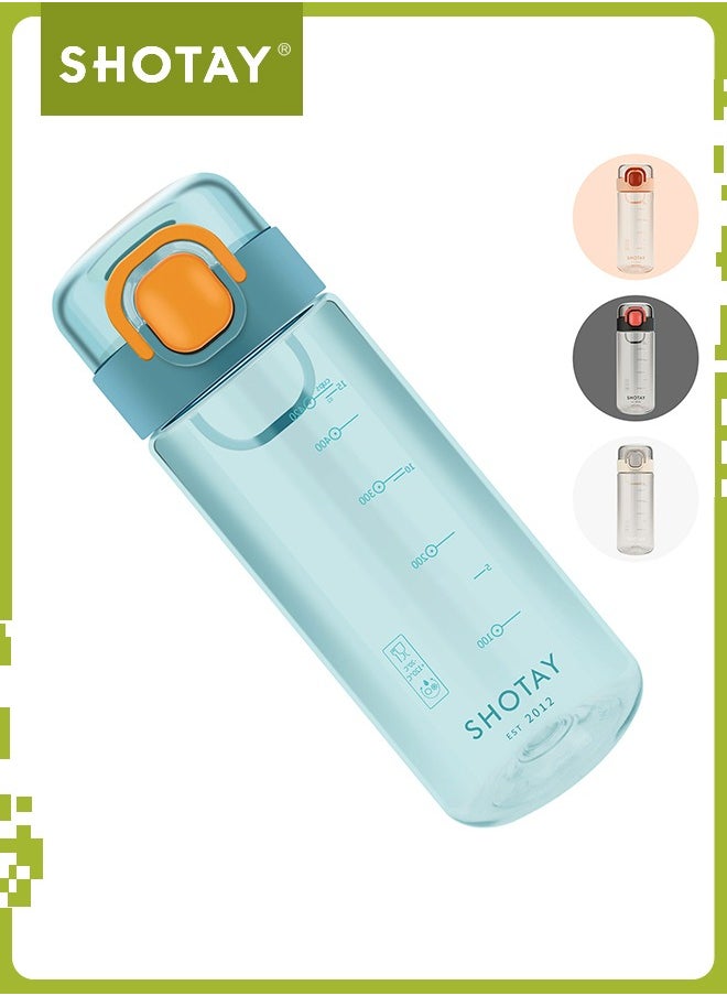 SHOTAY SHOTAY 580 ML Kids & Adults Water Bottles Reusable Leak Proof BPA-Free with Lockable & Fast Flow, One Click Open. For Children School, Office, Gym, Outdoor and Sports White.  - Image 1