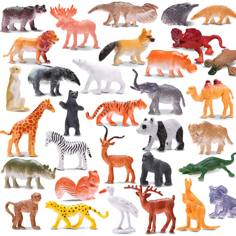 KarberDark Animal Toy, 64 Pack Mini Wild Jungle Realistic Plastic Animals Figure Toys Set, for Kids Boy Girl Party Favors Pinata Goodie Bag Stuffers Easter Egg Fillers Birthday Classroom Rewards Cupcake Toppers - Image 4