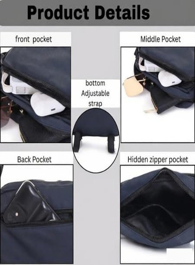 MENSCH Sling Bag for Men & Women Stylish Cross Body Travel Office Messenger Bag with Adjustable Strap (Blue) - Image 2