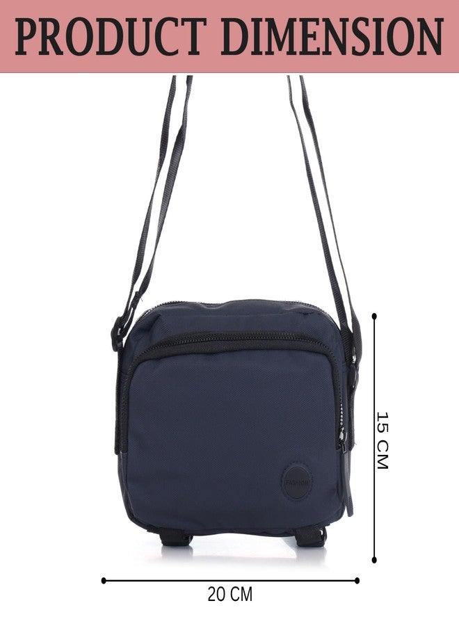 MENSCH Sling Bag for Men & Women Stylish Cross Body Travel Office Messenger Bag with Adjustable Strap (Blue) - Image 4