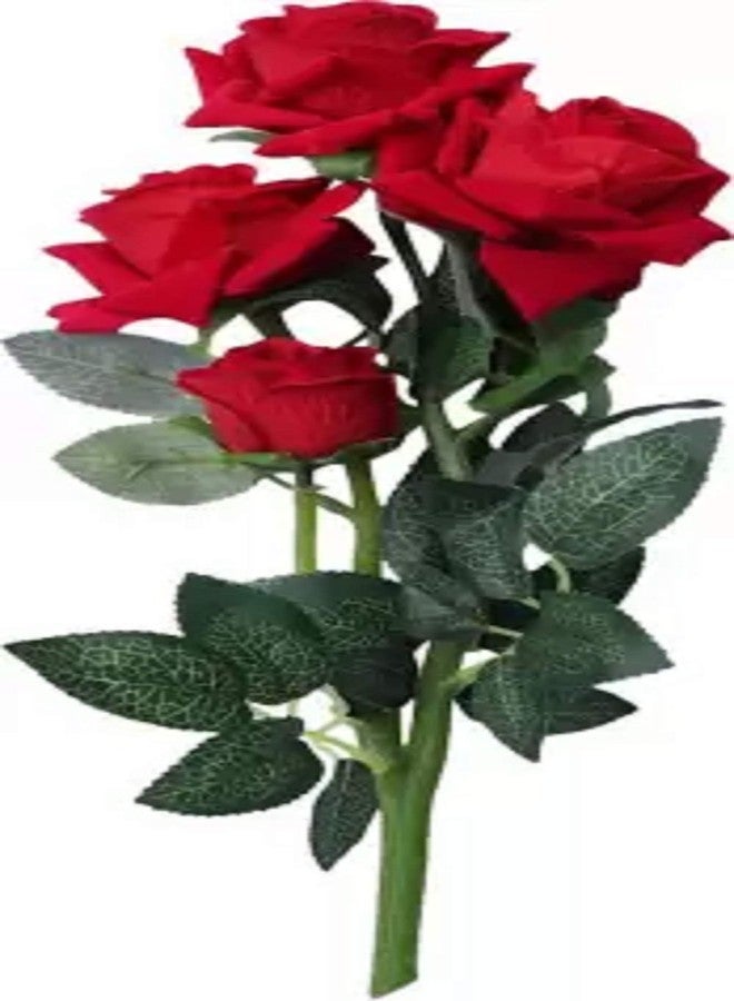 Litleo Suitable for Any vase or Gifting Someone Red Rose Artificial Flower (8 inch)
