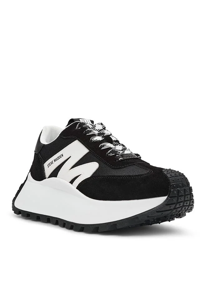 Supercampo Black Women's Lace-Up Sneakers