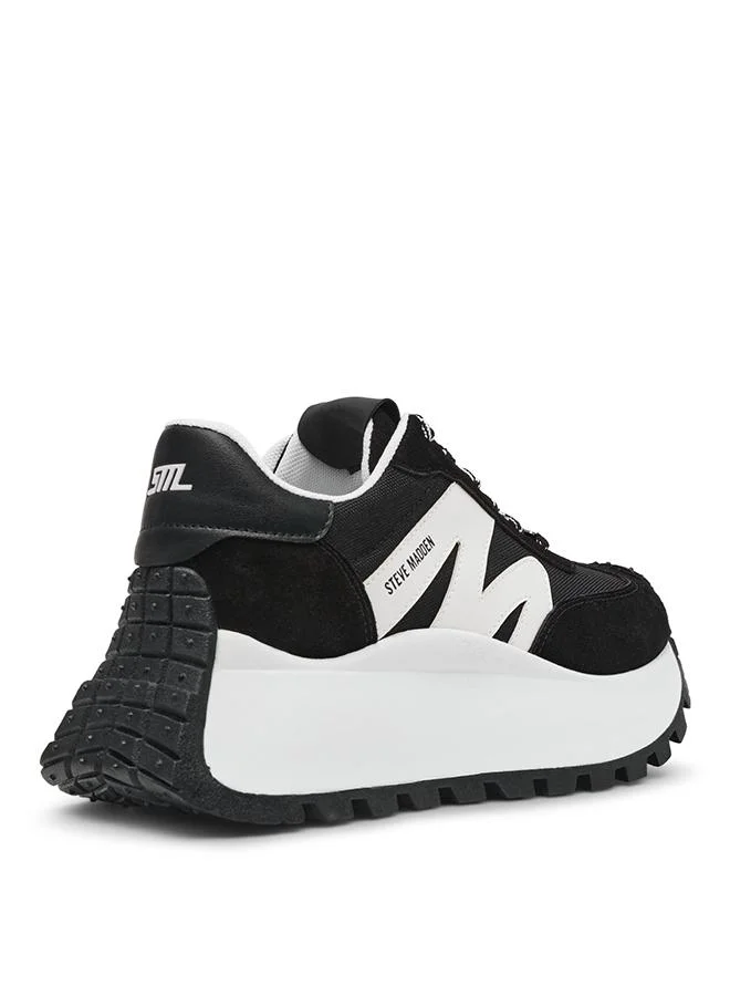 Steve Madden  Supercampo Black Women's Lace-Up Sneakers for Women | Best Price UAE