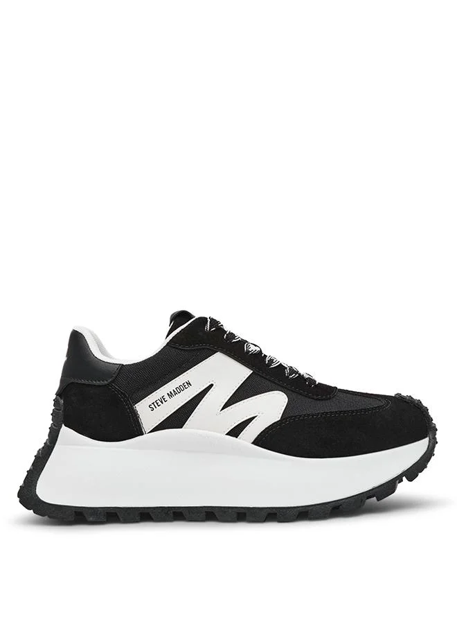 Steve Madden  Supercampo Black Women's Lace-Up Sneakers for Women | Best Price UAE