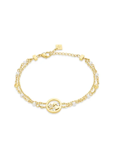 CERRUTI 1881 Elettra Layered Gold Plated Crystals Bracelet for Women