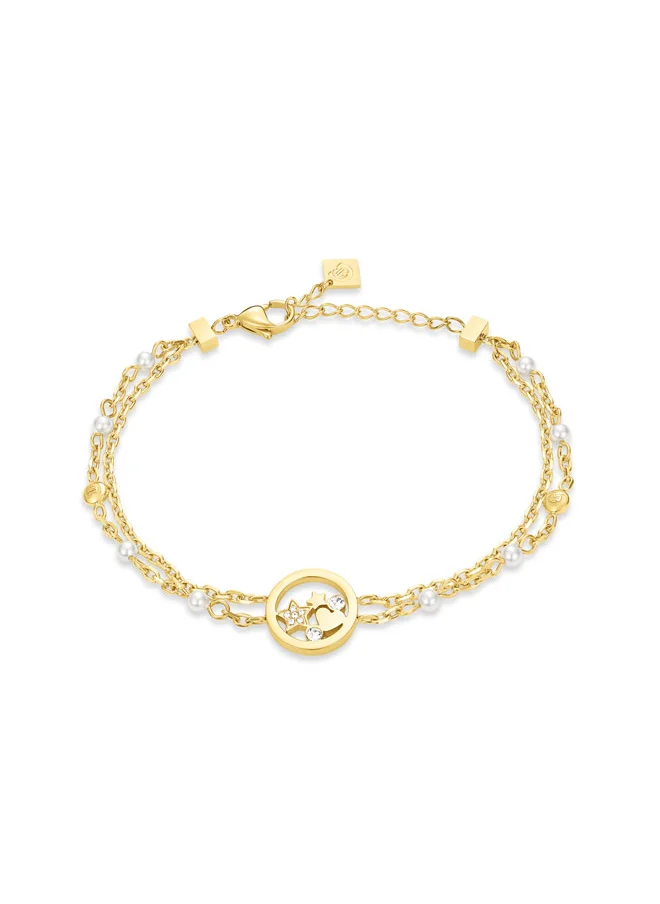 CERRUTI 1881 Elettra Layered Gold Plated Crystals Bracelet for Women