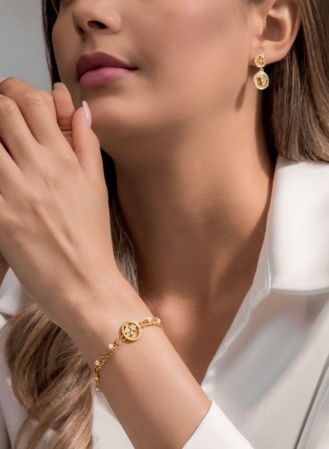 شيروتي 1881 إليترا سوار مرصع بالكريستال مطلي بالذهب للنساء - Image 4