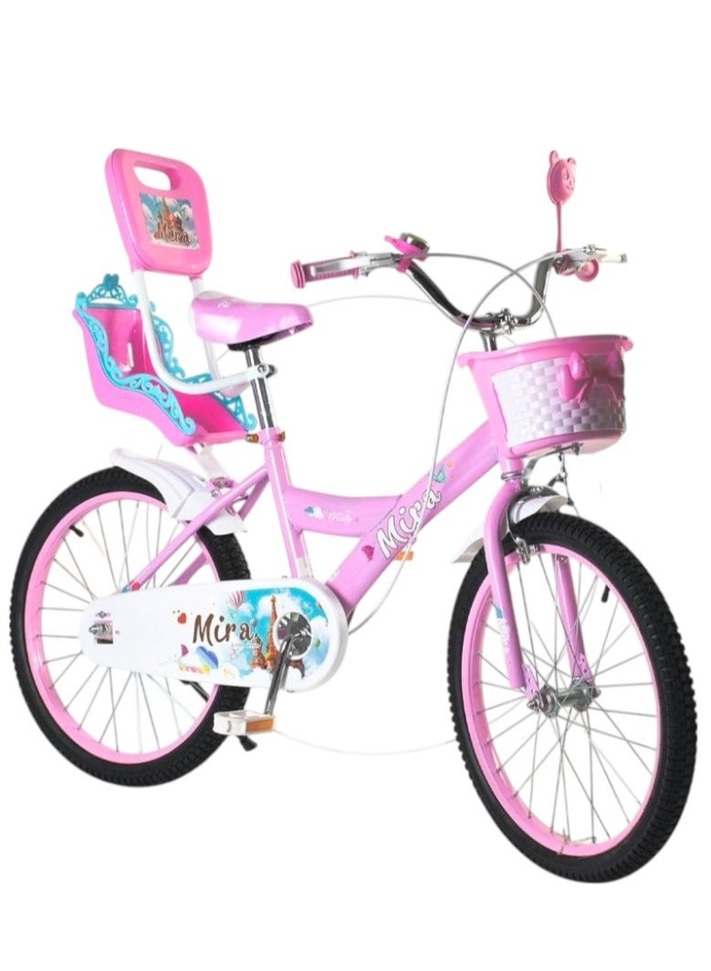 Mira Bicycles for Girls 20 Inch Bike with Training Wheels & Basket Age 7 to 10 years