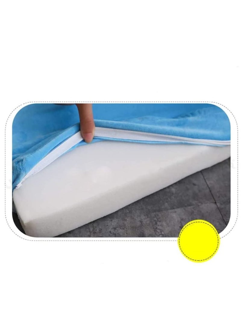 XiuWoo - Foldable 2 in 1 Kids Cartoon Sofa, Children Plush Backrest Armchair Bed and Flip Open Couch Seat Chair with 3 Floor Pad - Image 1