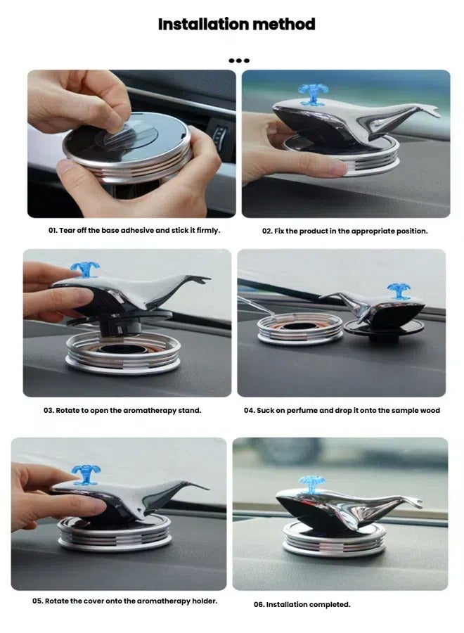 general Spraying Whale Solar Car Air Freshener Solar Auto Rotation Sun Resistant High Temperature Tolerant Natural Fragrance  Baby Mom Safe - Image 3