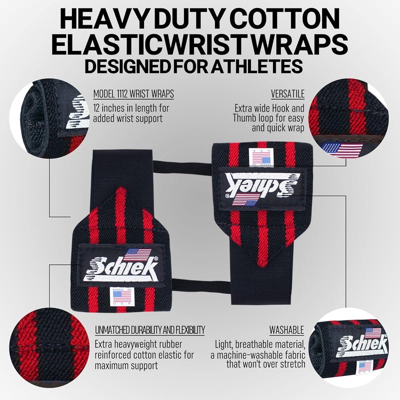 Schiek Sports Heavy Duty Model Wrist Wraps - Gym Workouts Wrist Support - Weight Lifting - Image 4