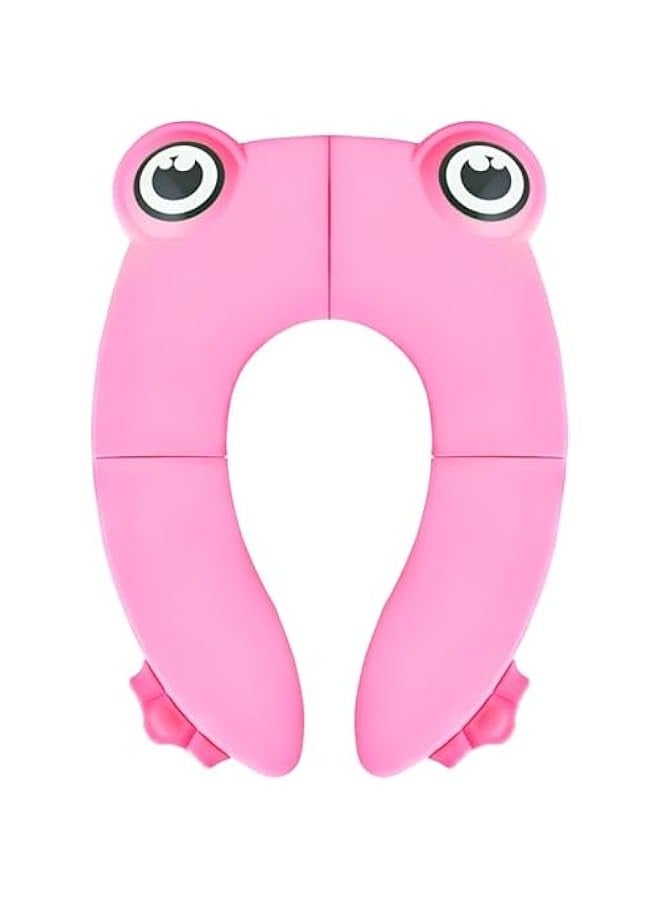 TRASSLE Kids Toilet Seat Cover, Travel Portable Folding Potty Training, Non Slip Silicone Pads, Reusable Toddlers Toilet Seat Covers Liners Fits Round & Oval Toilets Suitable for Kids Baby - Image 1