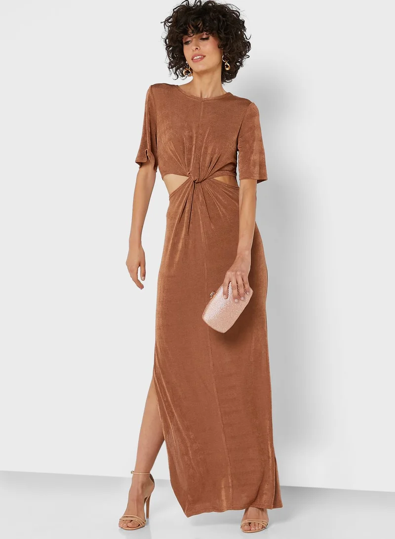 TOPSHOP Cut Out Detail Knitted Dress