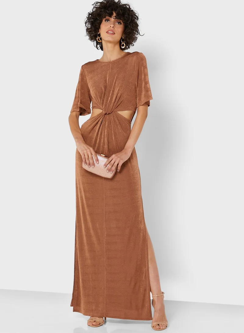 TOPSHOP Cut Out Detail Knitted Dress