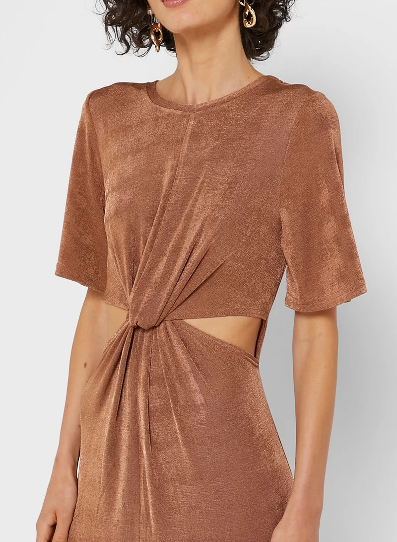 TOPSHOP Cut Out Detail Knitted Dress