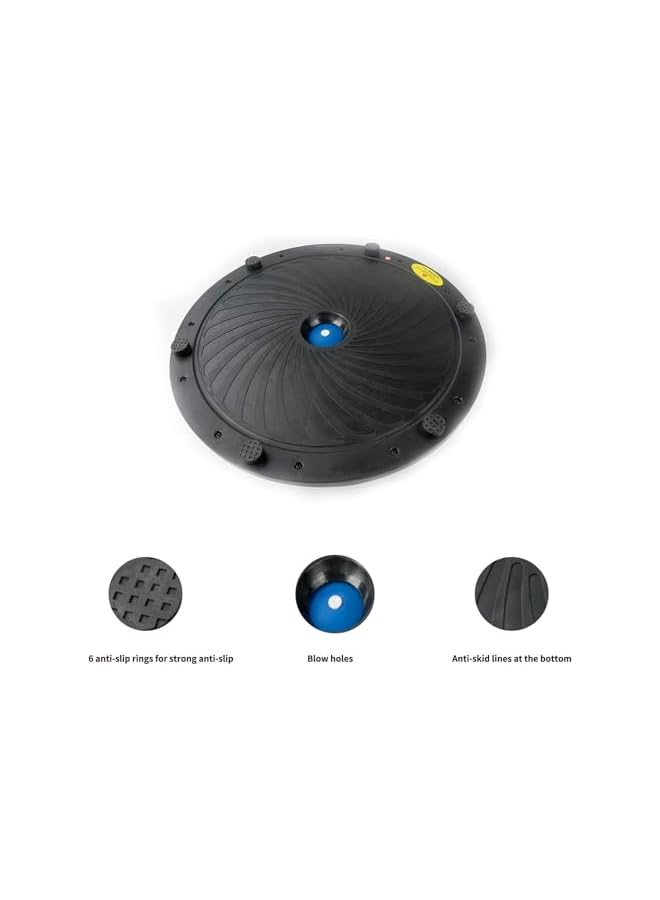PROMASS مدرب توازن الكرة نصفية، 46 سم خفيف الوزن مضاد للانزلاق مع مضخة قدم وأشرطة مقاومة، كرة تمرين لليوغا، اللياقة البدنية، تمارين صالة الألعاب الرياضية المنزلية - Image 2