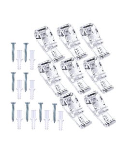 Curtain Clear P Clips Hook, Plastic Roller Blind Safety Clips for Cord, Blind Cord Safety Device Clips for Vertical and Roman Roller Blinds Curtain Ball Chain Cord Control with Screws 8Pcs