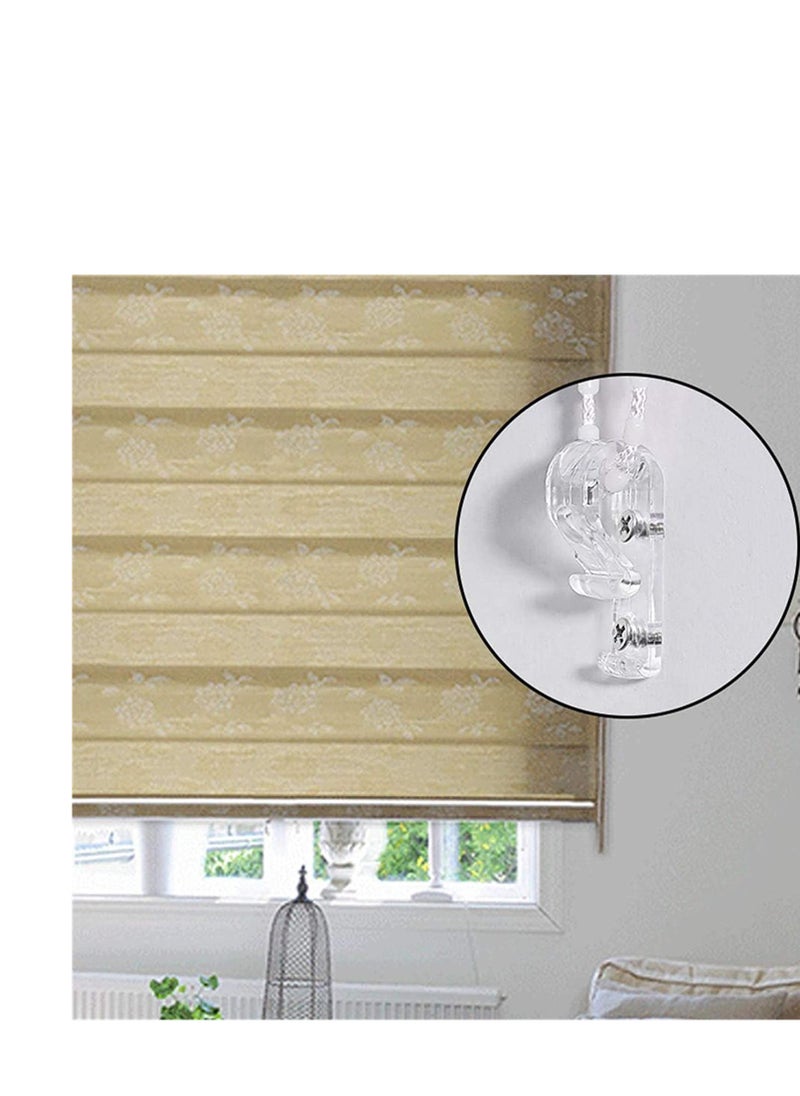 Excefore - Curtain Clear P Clips Hook, Plastic Roller Blind Safety Clips for Cord, Blind Cord Safety Device Clips for Vertical and Roman Roller Blinds Curtain Ball Chain Cord Control with Screws 8Pcs - Image 1